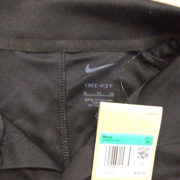 Nike Mens DriFit Golf Polo Black White Chest Logo Lightweight Size XL - Picture 3 of 6